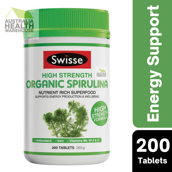 [Expiry: 01/2025] Swisse Ultiboost High Strength Organic Spirulina 200 Tablets