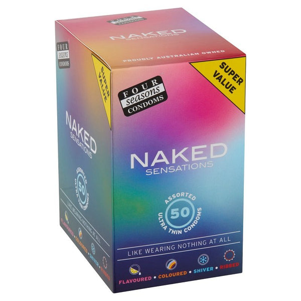 [Expiry: 12/2025] Four Seasons Condoms Naked Sensations 50 Pack