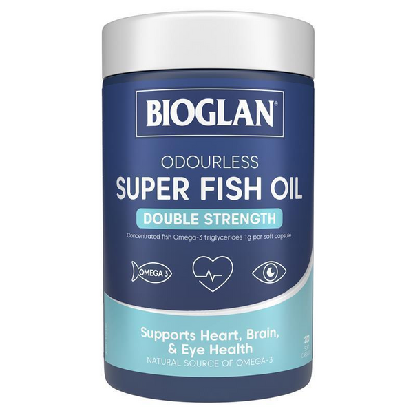 [Expiry: 06/2026] Bioglan Odourless Super Fish Oil Double Strength 200 Capsules
