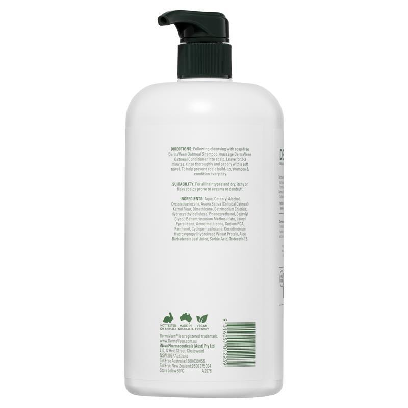 [Expiry; 10/2025] DermaVeen Oatmeal Conditioner for Dry, Flaky or Sensitive Scalps 1 Litre