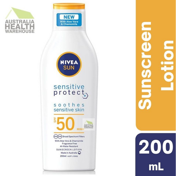 [Expiry: 04/2026] Nivea Sun Sensitive Protect Sunscreen Lotion SPF 50 200mL