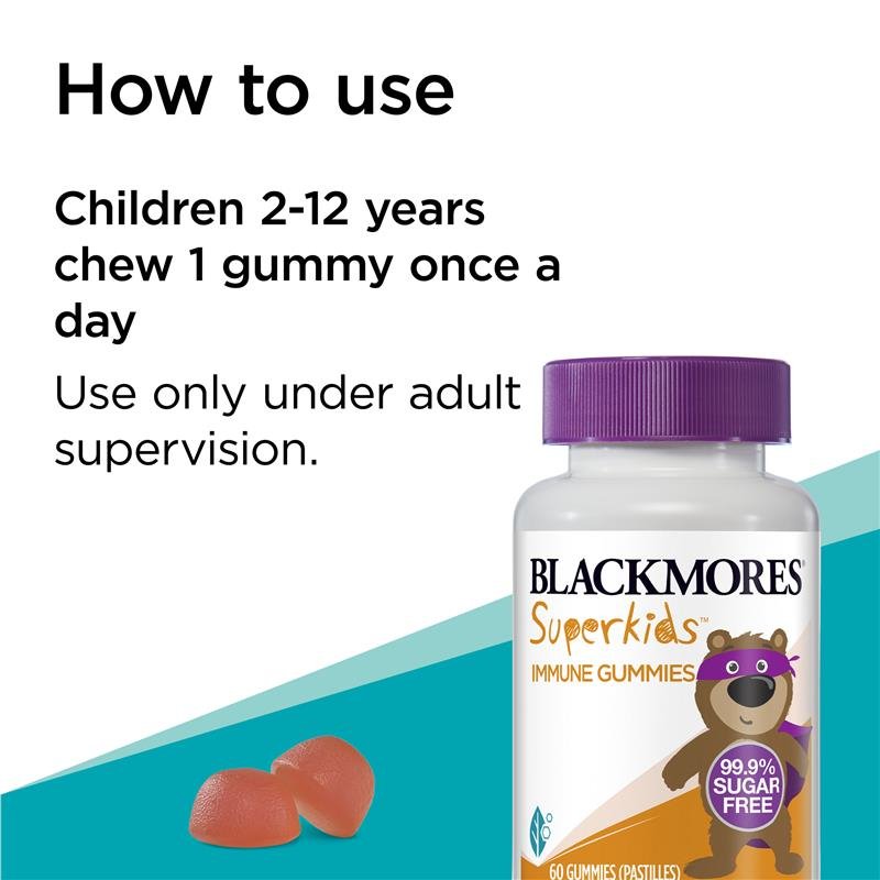 [CLEARANCE: 20/09/2024] Blackmores Superkids Immune 60 Gummies