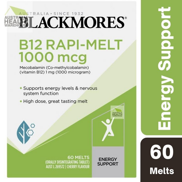 [CLEARANCE EXPIRY: 05/2024] Blackmores B12 Rapi-Melt 1000 mcg 60 Melts
