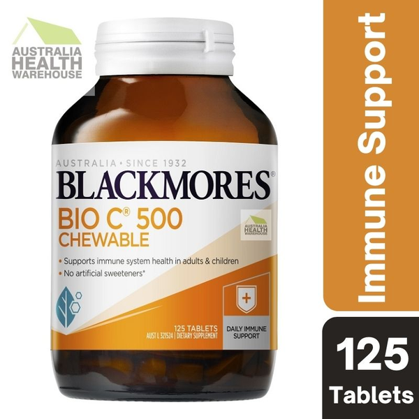 [CLEARANCE: 17/08/2024] Blackmores Bio C 500mg 125 Chewable Vitamin C Tablets