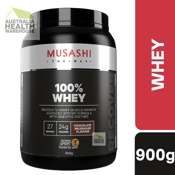 [Expiry: 04/2025]  Musashi 100% Whey Chocolate 900g