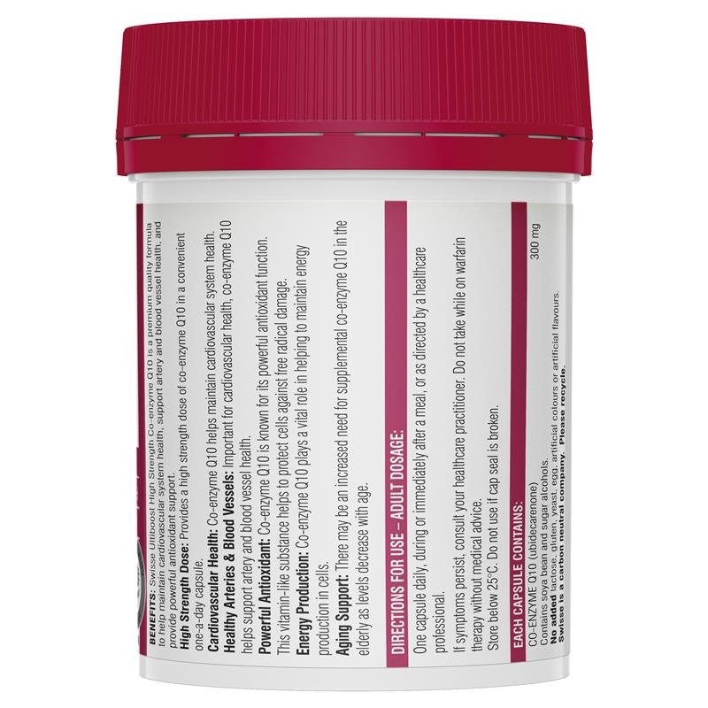 Swisse Ultiboost High Strength Co-Enzyme Q10 300mg 90 Capsules April 2026