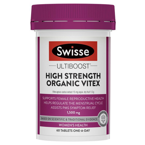[Expiry: 02/2026] Swisse Ultiboost High Strength Organic Vitex 1500mg 60 Tablets
