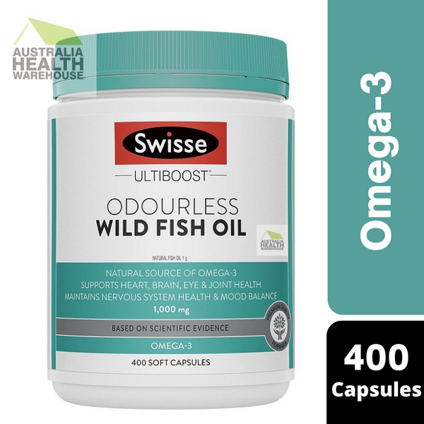 [Expiry: 02/2026] Swisse Ultiboost Odourless Wild Fish Oil 1000mg 400 Capsules