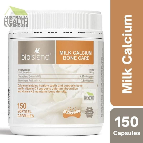 [Expiry: 06/2026] Bio Island Milk Calcium Bone Care 150 Softgel Capsules