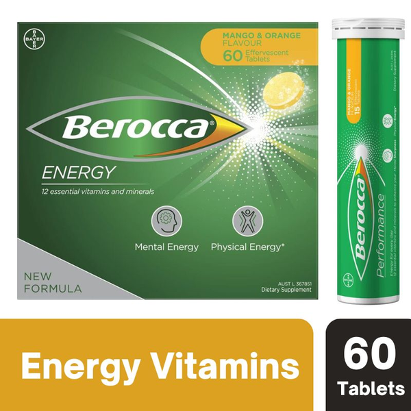 [Expiry: 15/11/2024] Berocca Performance Mango & Orange 60 Effervescent Tablets