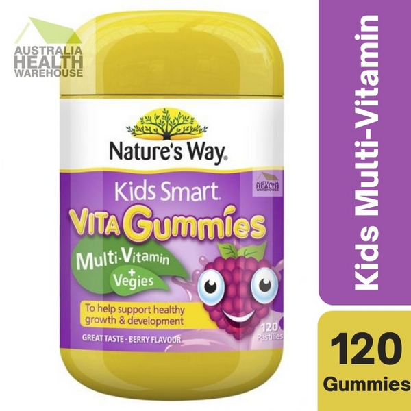 [CLEARANCE: 08/2024] Nature's Way Kids Smart Vita Gummies Multi Vitamin & Vegies 120 Pastilles