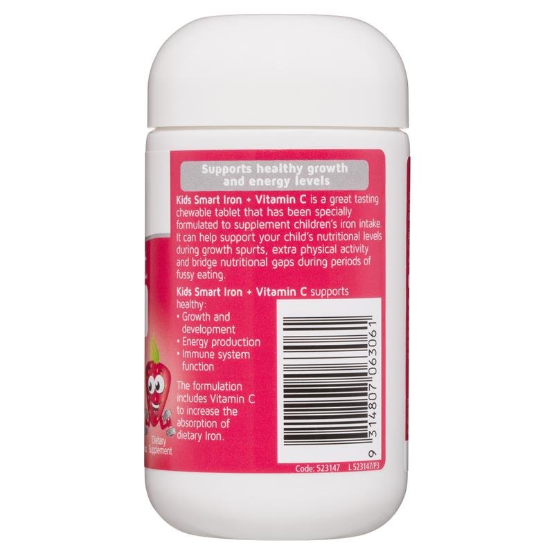 [CLEARANCE EXPIRY: 02/2024] Nature's Way Kids Smart Iron + Vitamin C 50 Chewable Tablets