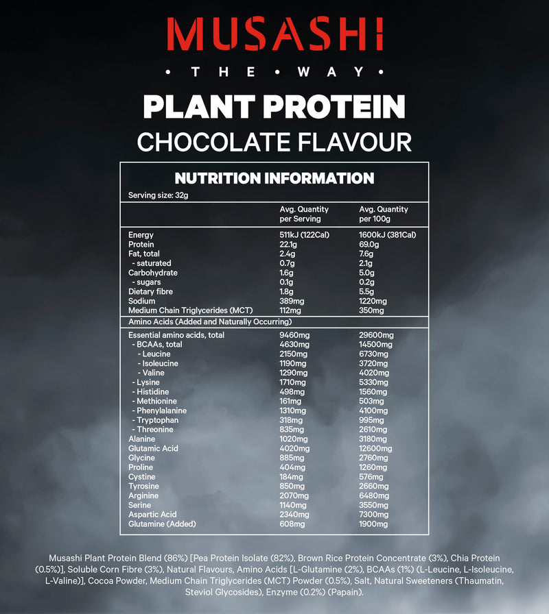 Musashi Plant Protein Chocolate 2kg May 2025