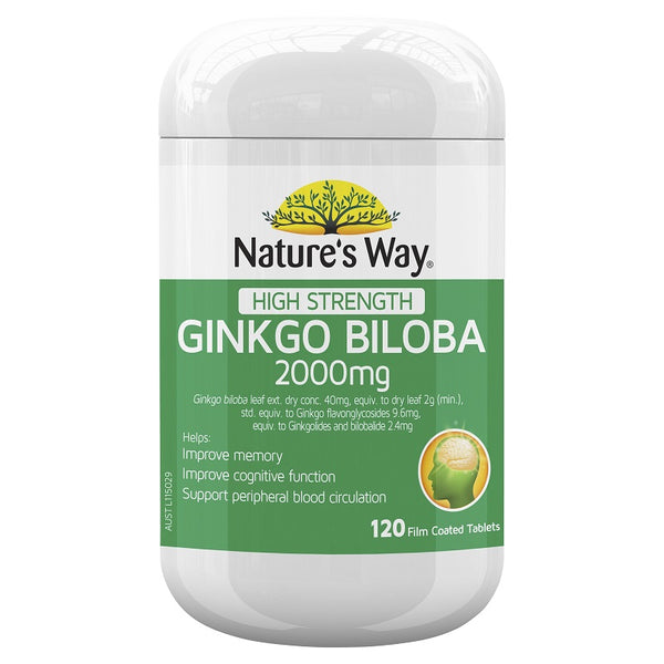 [Expiry: 07/2025] Nature's Way High Strength Ginkgo Biloba 2000mg 120 Tablets