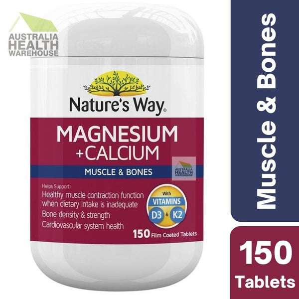 [Expiry: 07/2025] Nature's Way Magnesium Plus Calcium 150 Tablets