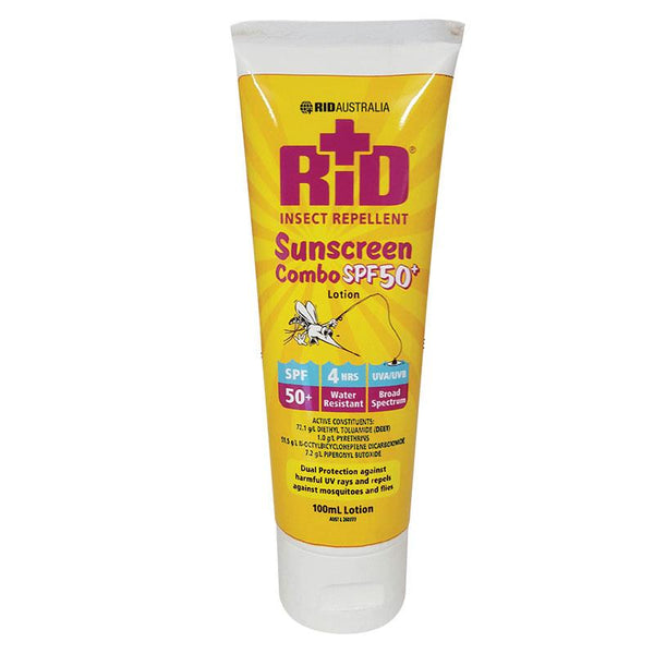 Rid Insect Repellent SPF50+ Sunscreen Combo Lotion 100mL June 2025