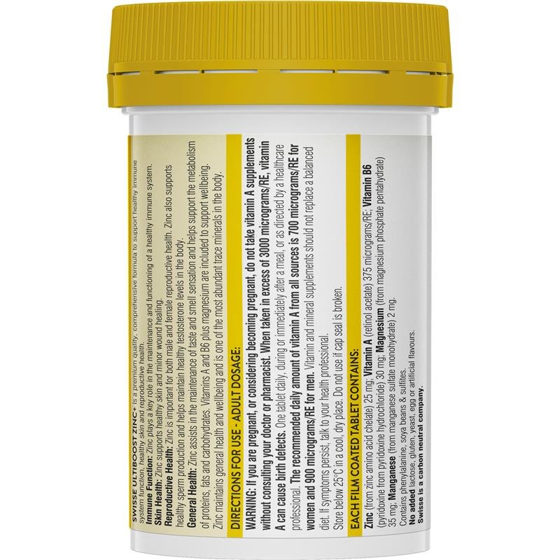 [Expiry: 06/2025] Swisse Ultiboost Zinc+ 60 Tablets