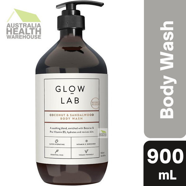 [Expiry: 07/2025] Glow Lab Coconut & Sandalwood Body Wash 900mL