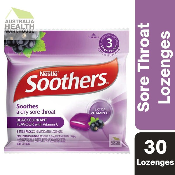 [Expiry: 08/2024] Soothers Blackcurrant 3x10 Lozenge Multipack