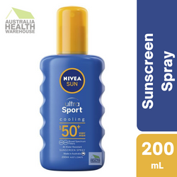 [Expiry: 07/2025] Nivea Sun SPF 50+ Ultra Sport Protect Cooling Sunscreen Spray 200mL