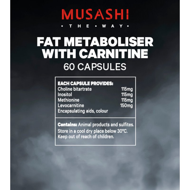 [Expiry: 02/2026]  Musashi Fat Metaboliser + Carnitine 60 Capsules