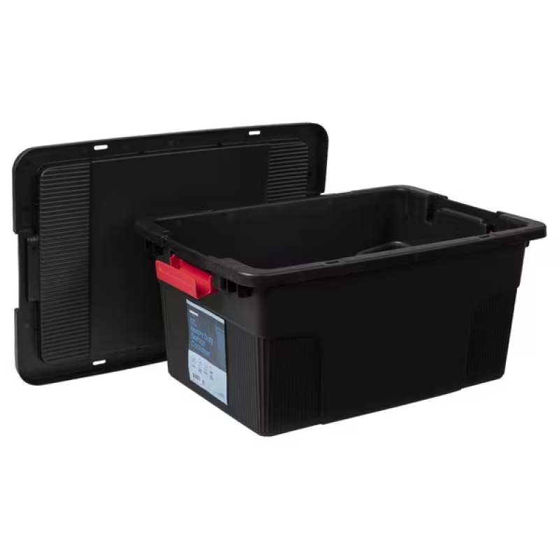 Heavy Duty Container Black - 57 Litre with Lid