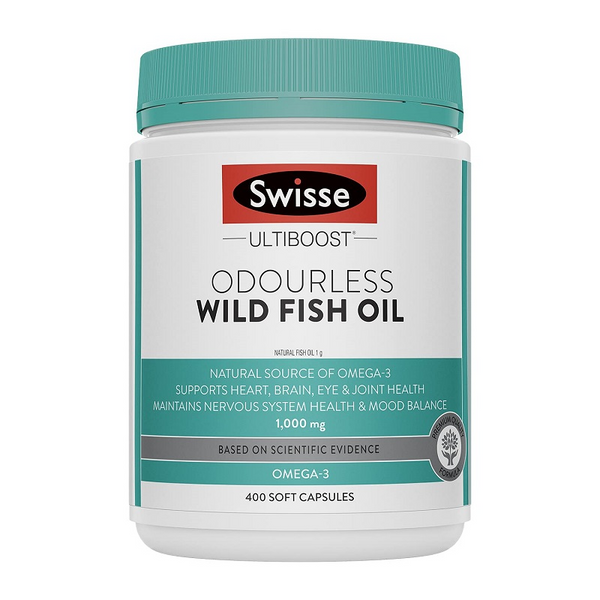 [Expiry: 02/2026] Swisse Ultiboost Odourless Wild Fish Oil 1000mg 400 Capsules