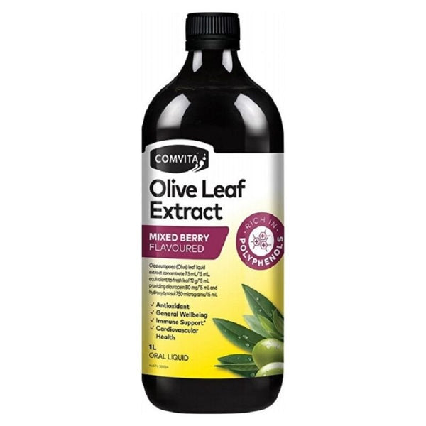 [Expiry: 01/2026] Comvita Olive Leaf Extract Mixed Berry Flavour 1 Litre