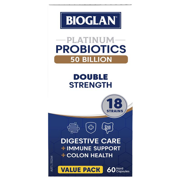 [Expiry: 03/2025] Bioglan Platinum Probiotics 50 Billion Double Strength 60 Capsules