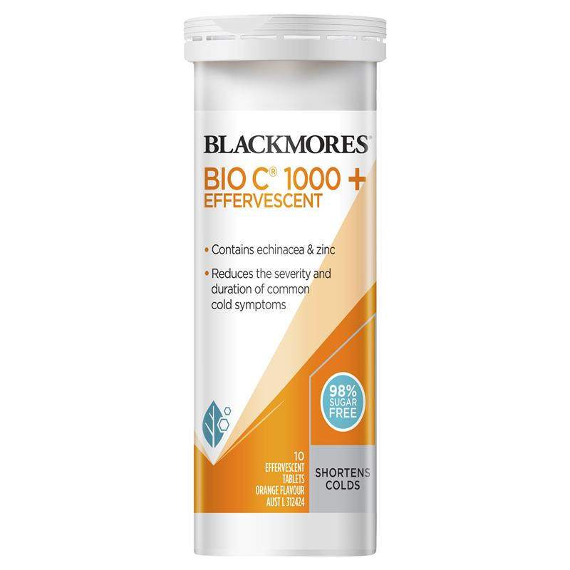 [Expiry: 05/2025] Blackmores Bio C 1000, Echinacea + Zinc 10 Effervescent Tablets