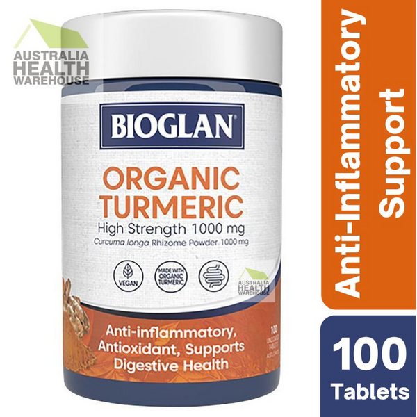 [Expiry: 02/2025] Bioglan Organic Turmeric High Strength 1000mg 100 Tablets