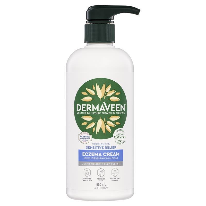[Expiry; 08/2026] DermaVeen Sensitive Relief Eczema Cream 500mL