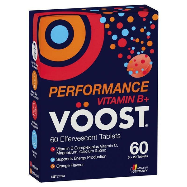 Voost Vitamin B+ Performance (Orange Flavour) Effervescent 60 Tablets August 2024
