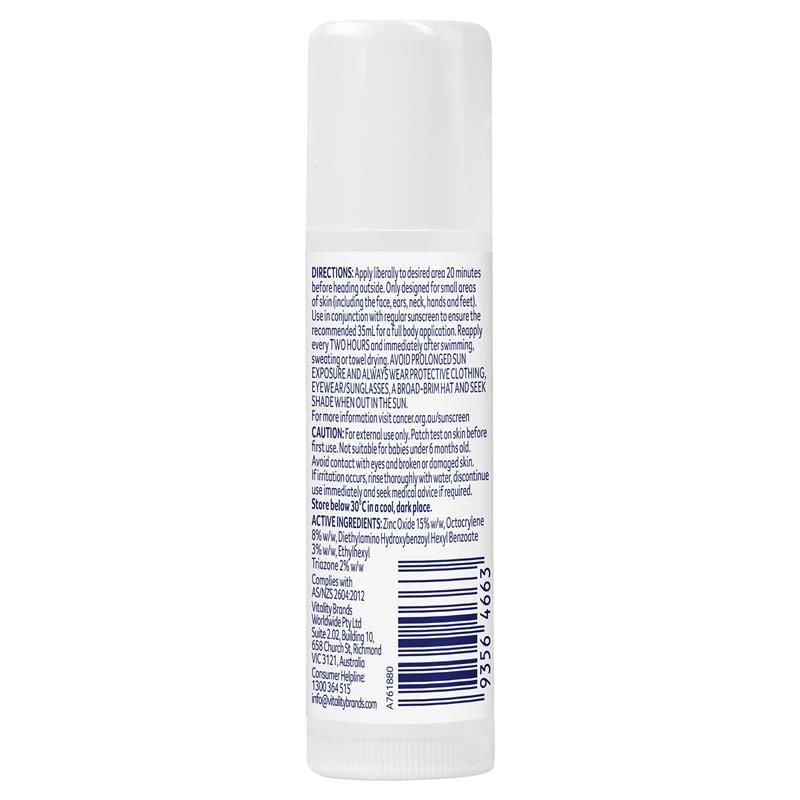 [Expiry: 05/2026] Cancer Council SPF 50+ Sport Zinc Sunscreen Stick White 12g
