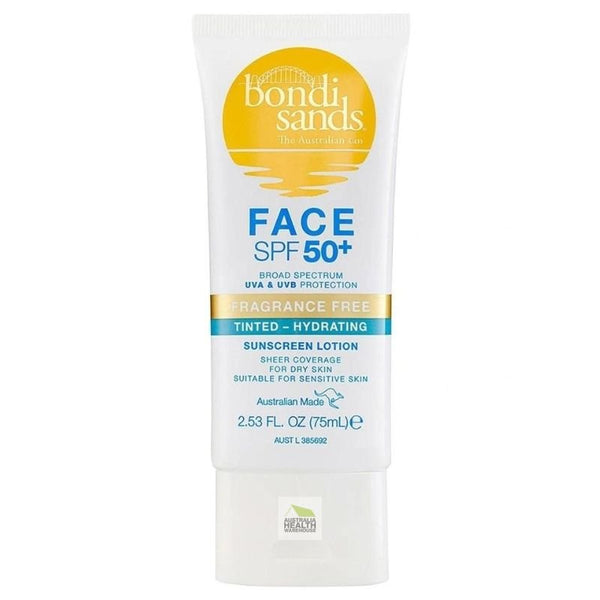[Expiry: 08/2026] Bondi Sands Face SPF 50+ Fragrance Free Tinted Sunscreen Lotion 75mL