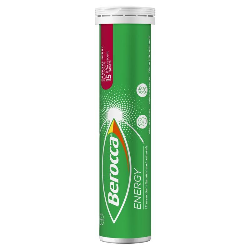 [Expiry: 11/12/2024] Berocca Energy Original Berry 15 Effervescent Tablets