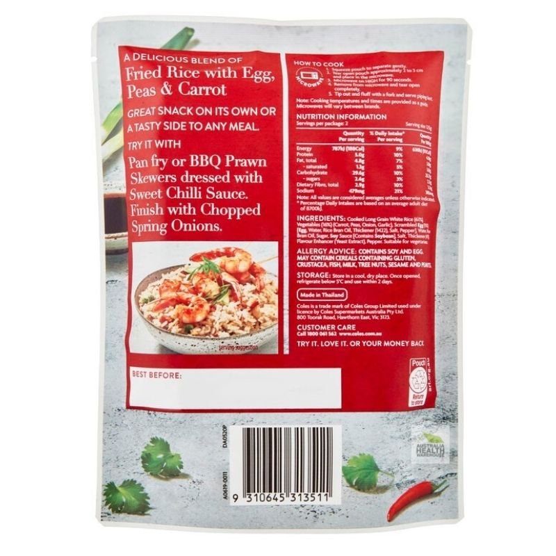[Expiry: 15/07/2024] Coles Special Fried Microwave Rice 250g