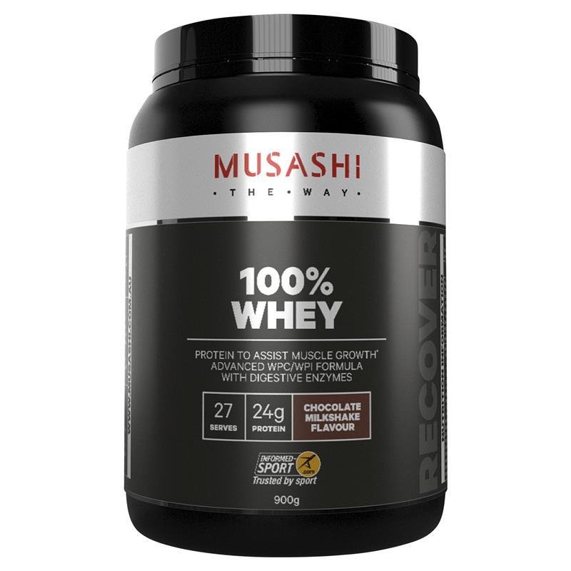 [Expiry: 04/2025]  Musashi 100% Whey Chocolate 900g