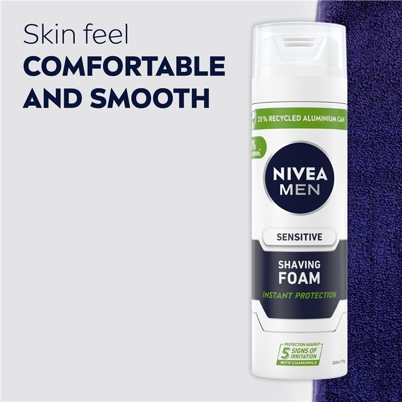Nivea Men Shaving Foam for Sensitive Skin 200mL