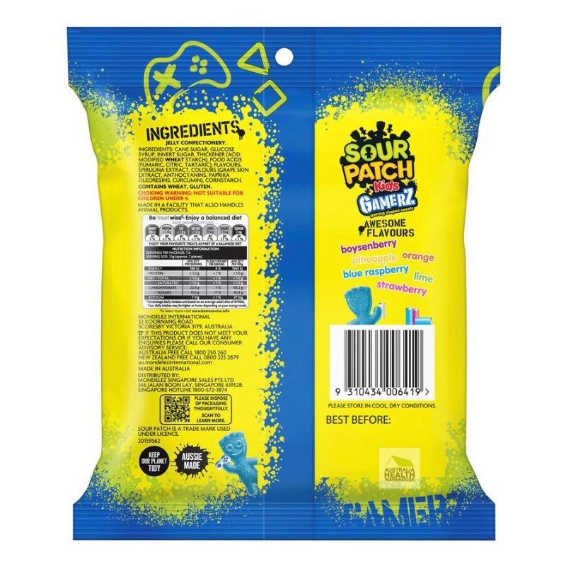 [Expiry: 14/12/2024] Sour Patch Kids Gamerz Gaming Shaped Lollies 190g