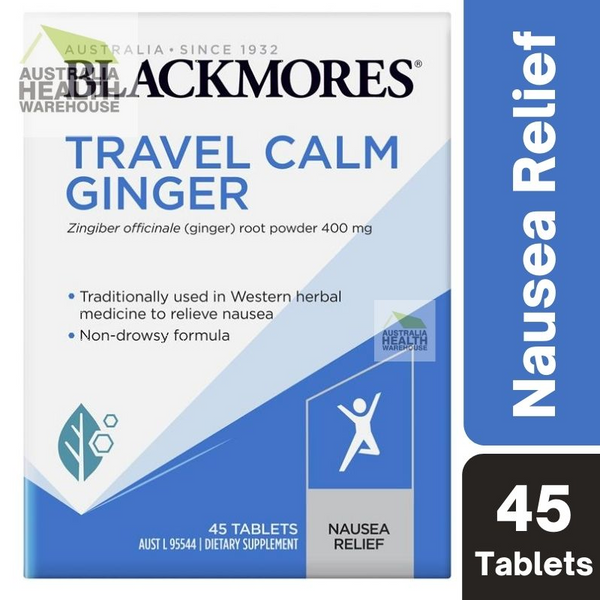Blackmores Travel Calm Ginger 45 Tablets December 2025