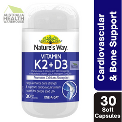 [Expiry: 11/2025] Nature's Way Vitamin K2 + D3 30 Soft Capsules