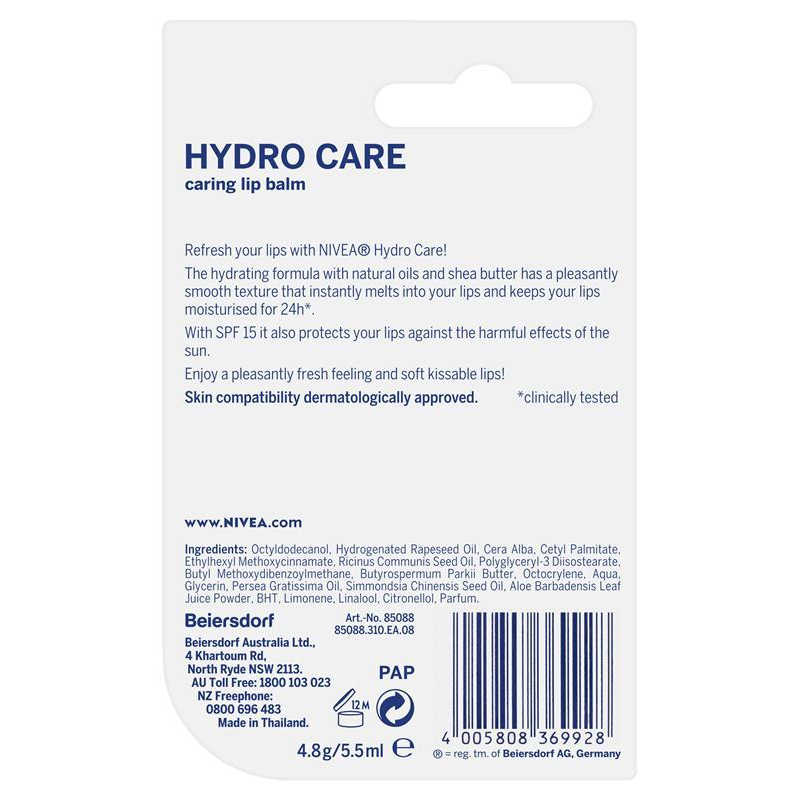 Nivea Lip Care Hydro Care SPF15 4.8g
