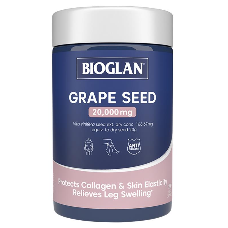 [CLEARANCE EXPIRY: 04/2024] Bioglan Grape Seed 20,000mg 200 Capsules