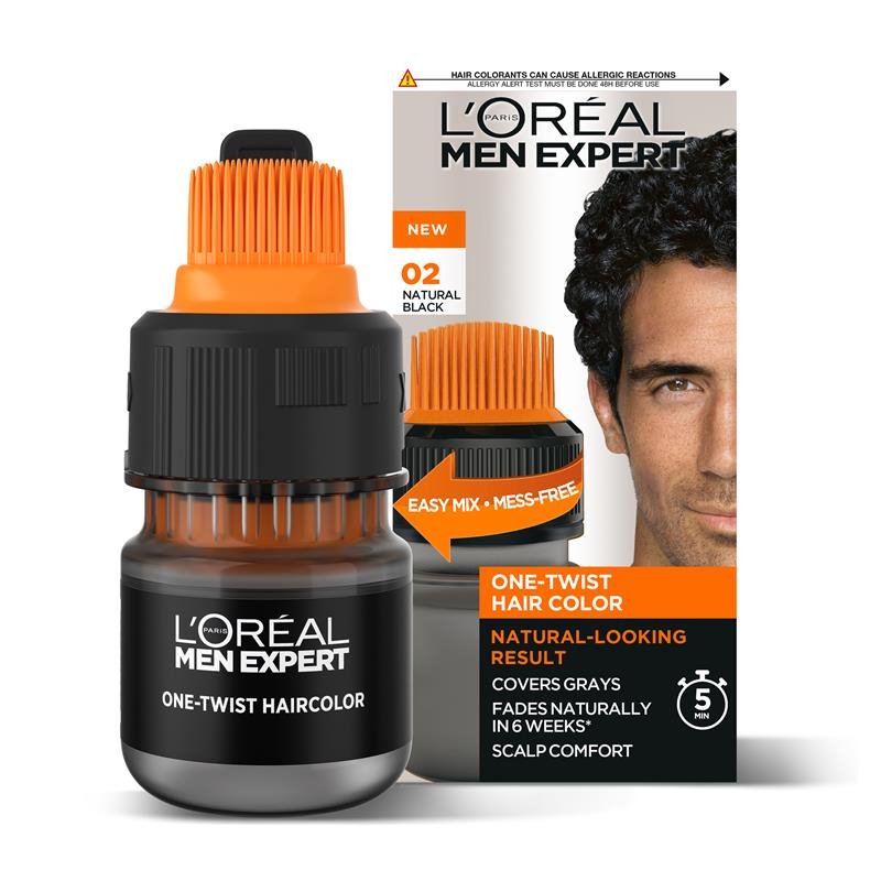 L'Oreal Men Expert One-Twist Hair Colour - Natural Black 02 Box