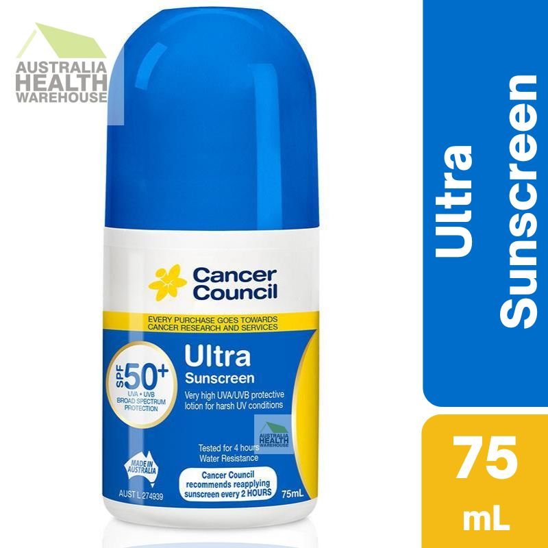 Cancer Council Ultra Sunscreen SPF 50+ Roll-On 75mL June 2025