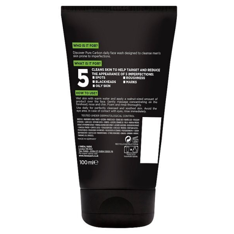 L'Oreal Men Expert Pure Carbon Daily Face Wash 100mL