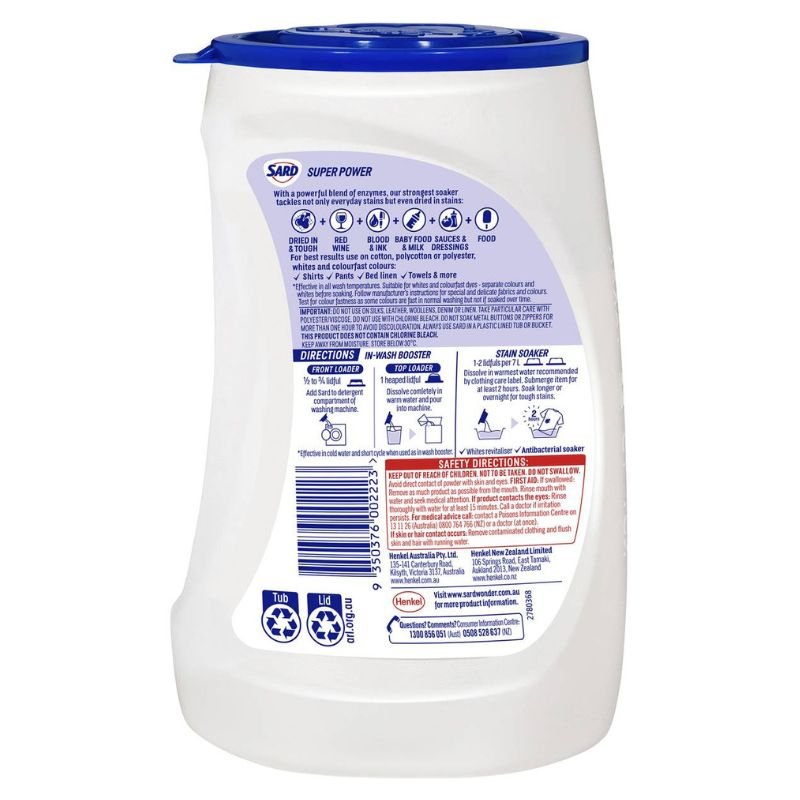 Sard Super Power Stain Remover Antibacterial Powder Soaker 900g March 2025