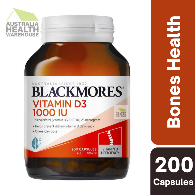 Blackmores Vitamin D3 1000IU 200 Capsules October 2024