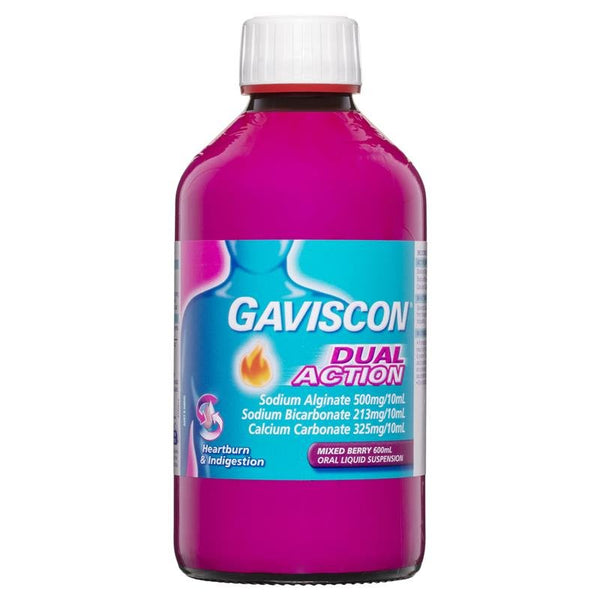Gaviscon Liquid Dual Action Mixed Berry 600mL June 2025
